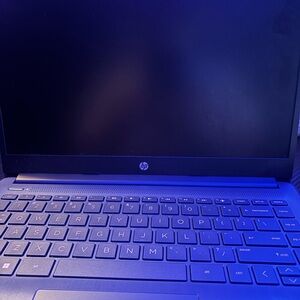 HP Silver Laptop with Chiclet Keyboard and Blue Backlighting